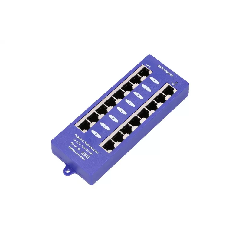 PoE-injector Extralink Gigabit 8 poorten 1000 Mb/s RJ45 modus B