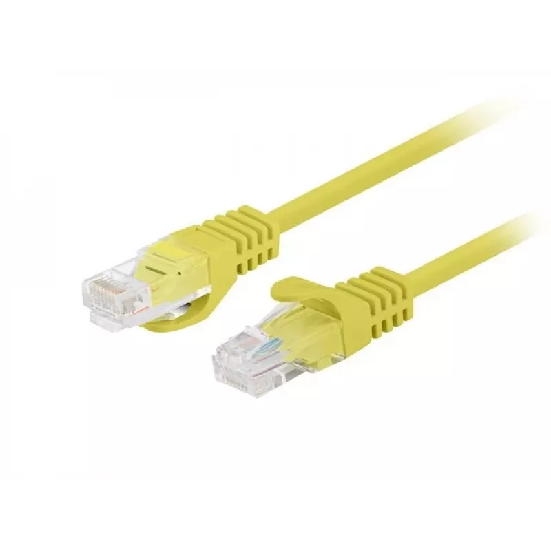 Lanberg PCU6-20CC-0100-Y Cat.6 UTP patchkabel, 1 m, Geel, verpakking van 10