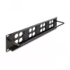 Delock 88195 D-type 19" patchpaneel met 4 platen 86 x 86 mm, 4 poorten, 2U, zwart