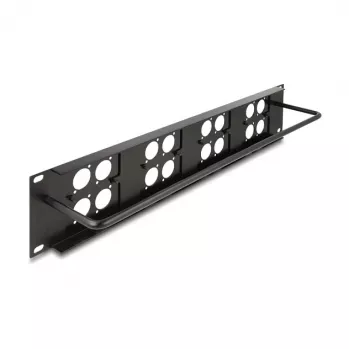 Delock 88195 D-type 19" patchpaneel met 4 platen 86 x 86 mm, 4 poorten, 2U, zwart