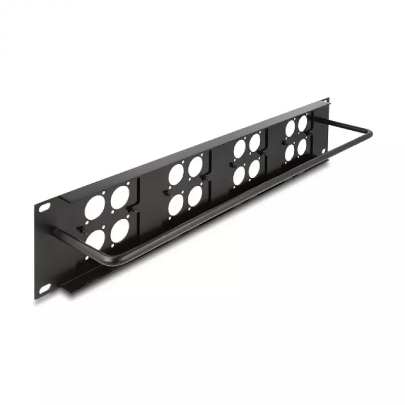 Delock 88195 D-type 19" patchpaneel met 4 platen 86 x 86 mm, 4 poorten, 2U, zwart