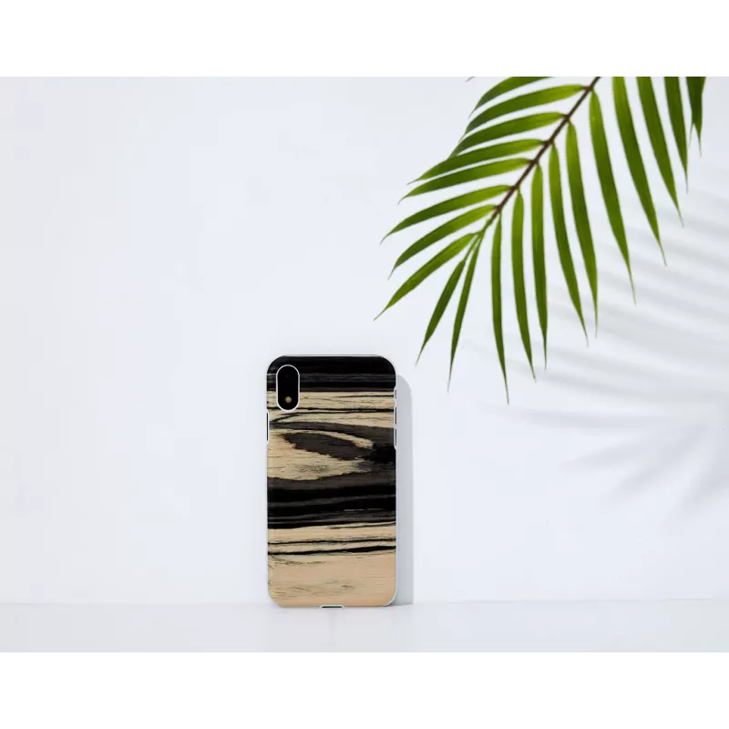 Telefoonhoesje man and wood voor iPhone XR — wit ebbenhout-finish