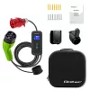 Qoltec Mobiele EV-autolader Verstelbaar 2in1 Type2 | 11kW | CEE 5 PIN | LCD | 3 fasen | Draagbaar | Wallbox | 5m
