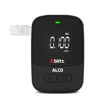 Draagbare elektrochemische alcoholtester Xblitz ALCO – BAK 0–4 %, nauwkeurigheid 0,05 %, LCD, 5 mondstukken, 2×1,5-V-batterijen