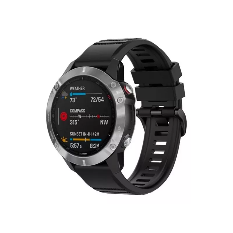 Siliconeband FIXED voor Garmin QuickFit 26 mm zwart — vervangende horlogeband 26 mm