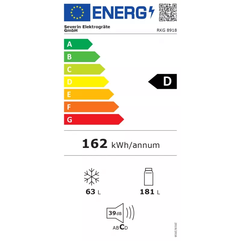 Severin RKG 8918 koel-vriescombinatie 244 L