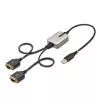 StarTech.com 2ft (60cm) 2-poorts USB naar serieel adapterkabel, verwisselbare DB9 schroeven/moeren, COM-behoud, USB-A naar DB9 RS232, FTDI, Level-4 ESD-bescherming, Windows/macOS/ChromeOS/Linux – robuuste TPE-constructie