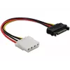 Delock 60115 voedingskabel SATA 15-pins male naar Molex 4-pins female, 0,12 m