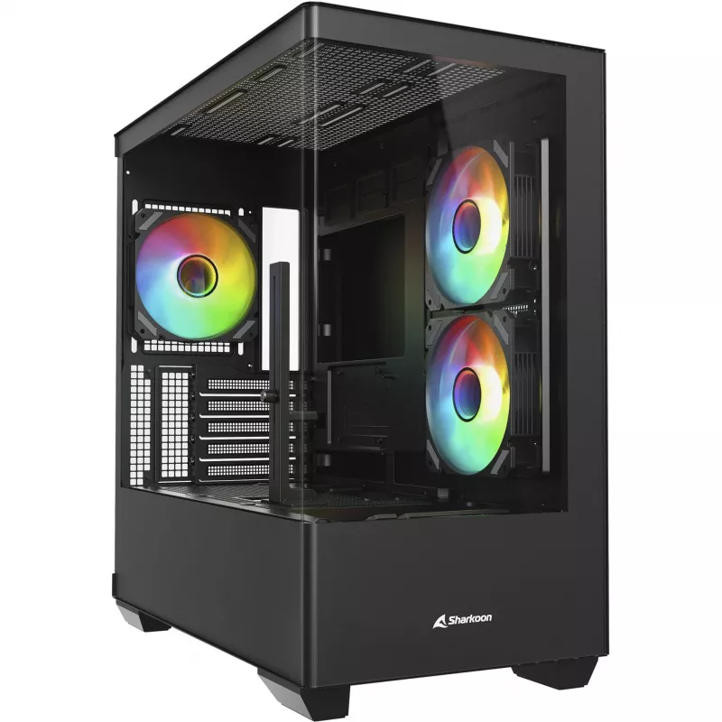 PC-behuizing Sharkoon Elite Shark CM100 tower Micro-ATX, zonder voeding, zwart