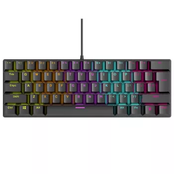 Mechanisch toetsenbord RAMPAGE PLOWER K60 met blue-switches en RGB-achtergrondverlichting