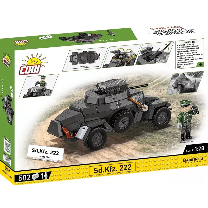 Cobi Blocks Sd.Kfz 222 modelbouwpakket COBI-2657 — 502 bouwstenen