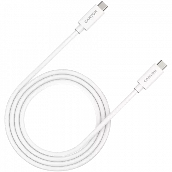 CANYON UC-44, kabel, U4-CC-5A1M-E, USB4 Type-C naar Type-C kabel 40G 1m 5A 240W(ERP) met E-MARK, CE, ROHS, wit