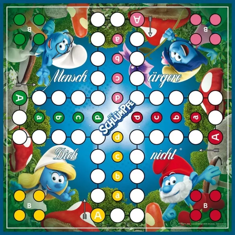 Schmidt Spiele Die Schlümpfe klassiek mens-erger-je-niet-bordspel