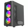 Savio Noctis Glass RGB Cube pc-behuizing, ATX/Micro-ATX/Mini-ITX, voorkant van gehard glas, RGB-fans, zwart
