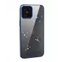 Hoes Devia Crystal Flora voor iPhone 12 / 12 Pro — blauw transparant met bloemenpatroon