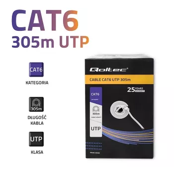 Patchkabel UTP kabel QOLTEC 50359 RJ45 CAT6 305m blauw