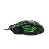 Bedrade gaming-muis ESPERANZA EGM201G — rechtshandig, optisch 2400 DPI, 7 knoppen, USB Type-A, 1,5 m kabel, zwart/groen
