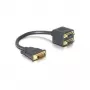 DVI-adapter DeLOCK DVI25 M naar 2x DVI25 W 0,2 m zwart