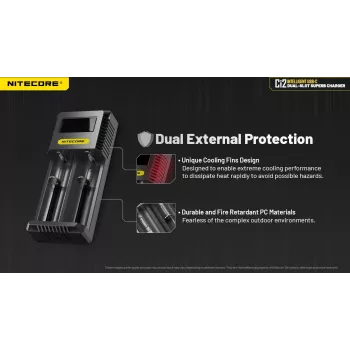 Batterijlader Nitecore Ci12 universele USB-lader voor Li‑Ion, NiCd, NiMH, 3A ingang 5/9/12V, kunststof behuizing