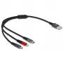USB-oplaadkabel DeLOCK 3-in-1 Type-A naar Lightning Micro USB USB Type-C 30 cm