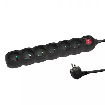 Esperanza ELK217K stroomverlenging 1,5 m 6 AC-stopcontact(en) binnen zwart