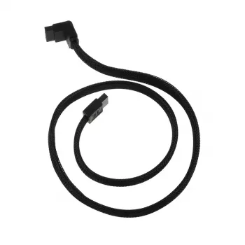 SilverStone SATA III-kabel 50 cm haaks / recht - omhuld zwart