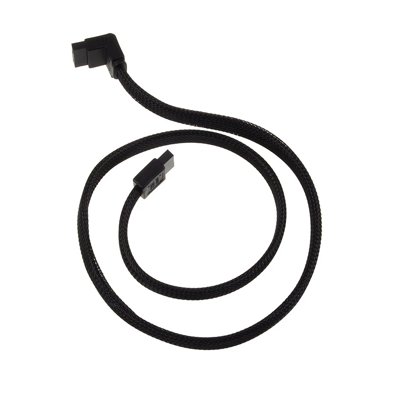 SilverStone SATA III-kabel 50 cm haaks / recht - omhuld zwart
