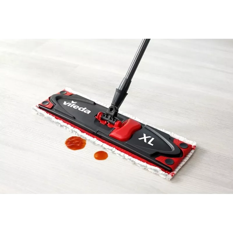 VILEDA wismop Ultramax XL Box — wasbare microvezel-360°-draaikop, opvouwbaar, voor harde vloeren