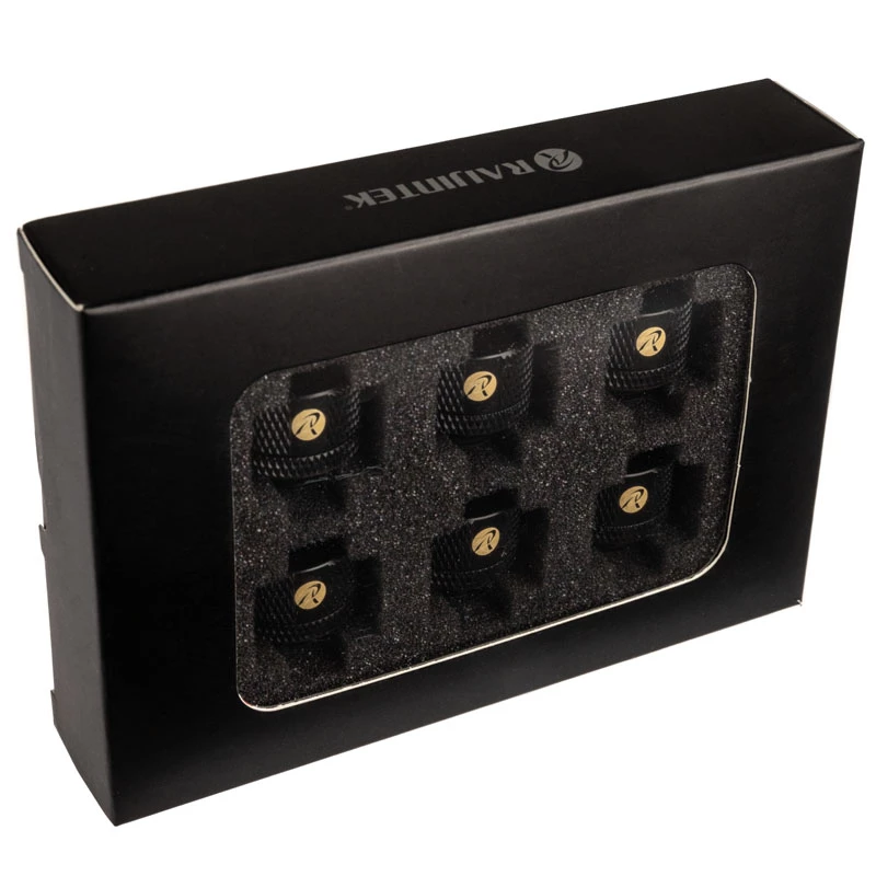 RAIJINTEK Pelias ventilatorbevestigingsschroeven zwart – 6-pack, montageaccessoire voor pc-ventilatoren