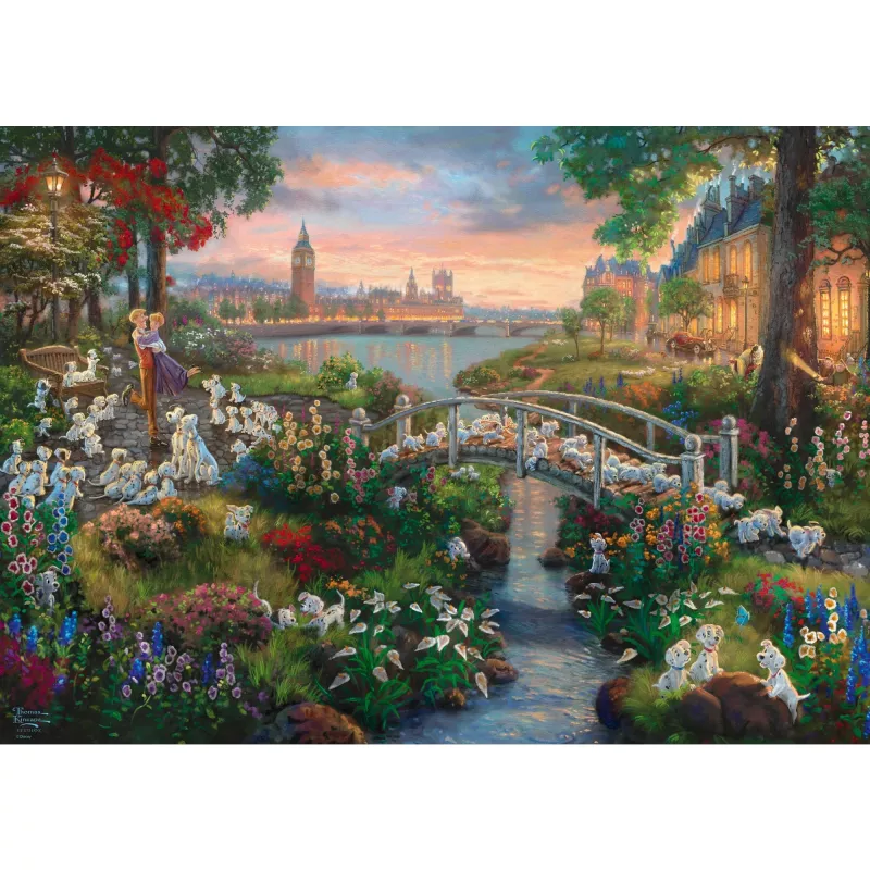 Schmidt Spiele 59489 Thomas Kinkade Studios: Painter of Light - Disney 101 Dalmatiërs legpuzzel, 1000 stukjes, liggend, vanaf 12 jaar