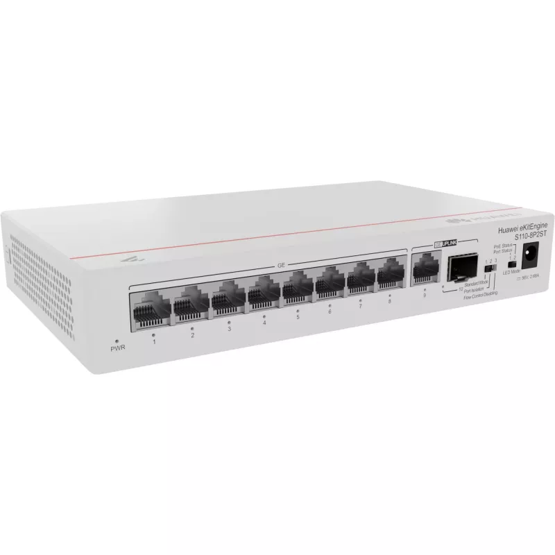 HUAWEI eKit S110 Series S110-8P2ST Unmanaged L2 Gigabit Ethernet (10/100/1000) Power over Ethernet (PoE) Grijs