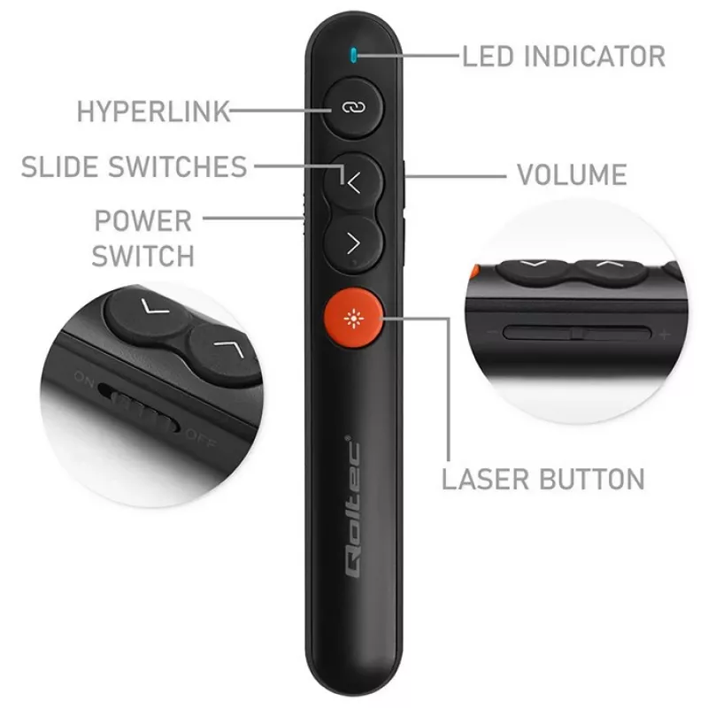 Laserpointer-presenter 4in1 USB 3.0 2,4 GHz 30 m