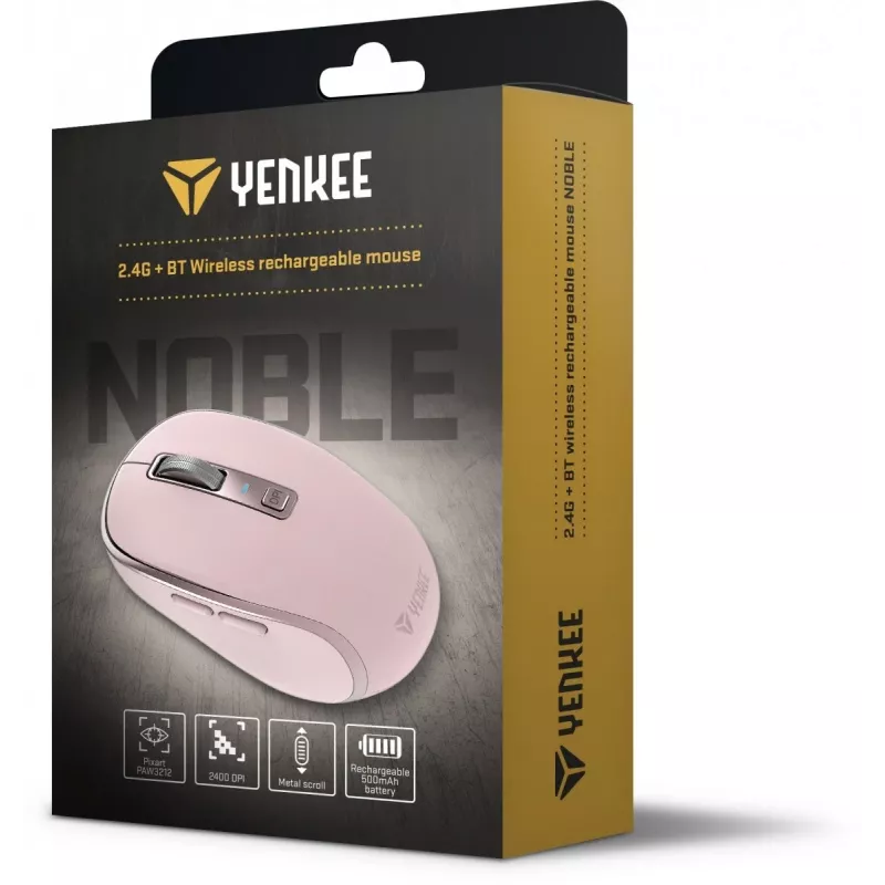 Draadloze muis YENKEE YMS 2085PK NOBLE Dual WiFi Bluetooth