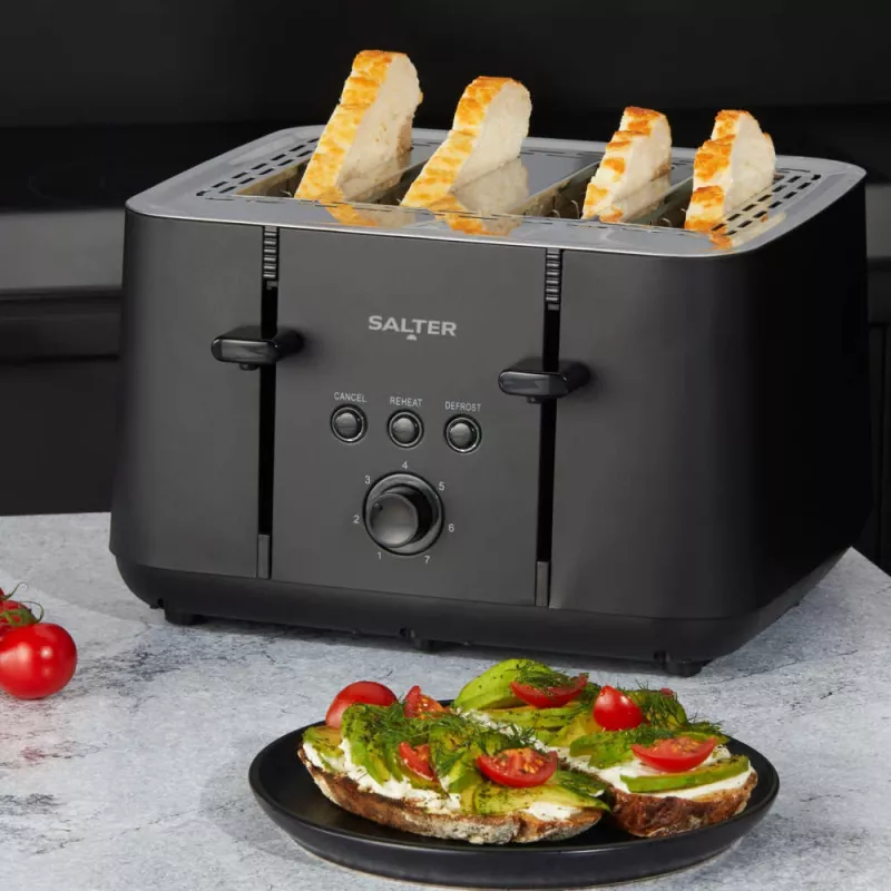 Salter EK5565MBLKFVDE Kuro 4-sneden toaster