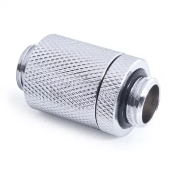 Alphacool ES D-Plug 25,5 mm G1/4 buitendraad naar G1/4 buitendraad, chroom