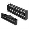 DeLOCK 19 inch Keystone patchpanel 48 poorten met trekontlasting 2U haaks zwart