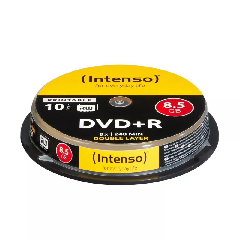 DVD+R DL Intenso 1x10 8.5GB 8x Double Layer bedrukbaar