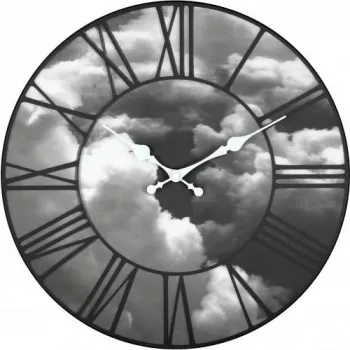NeXtime klok 3037 Clouds, Ø39 cm, wand, zwart