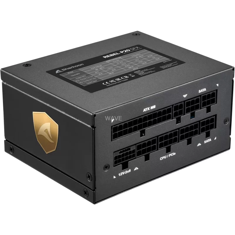 Sharkoon Rebel P20 SFX voeding 850 W 24-pins ATX zwart