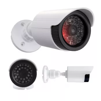 Dummy-camerabuis met IR-LED's, CEE IR1800 W — niet-functionerende bewakingsdummy