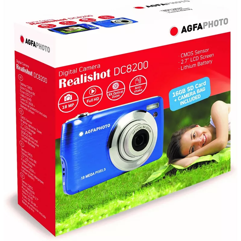 Agfa Photo DC8200 blauw + tas + SD-kaart 16 GB