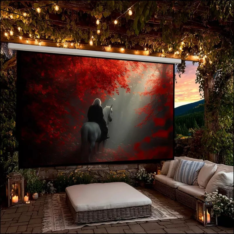 Maclean MC-561 elektrisch projectiescherm 135 300x168 cm 16:9 met wandbediening en afstandsbediening