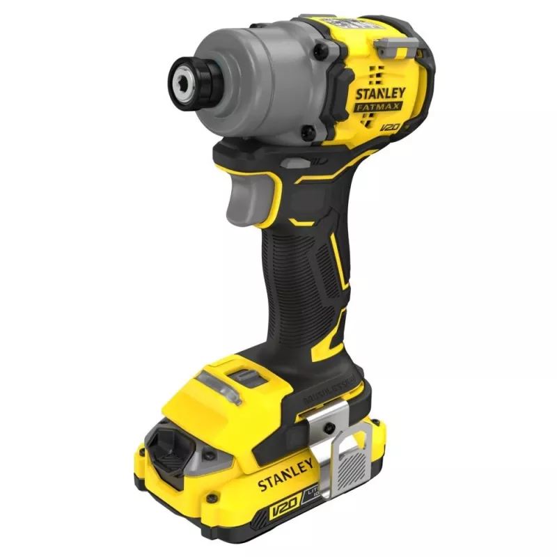 Stanley SFMCF830D2K-QW borstelloze slagschroevendraaier, 2×2,0 Ah, 3200 tpm, zwart/geel