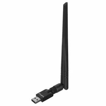 USB-WLAN-adapter LANBERG NC-0300-WIE, USB 2.0, twee externe antennes 5 dBi, WLAN 300 Mbit/s, Ethernet/WLAN, zwart