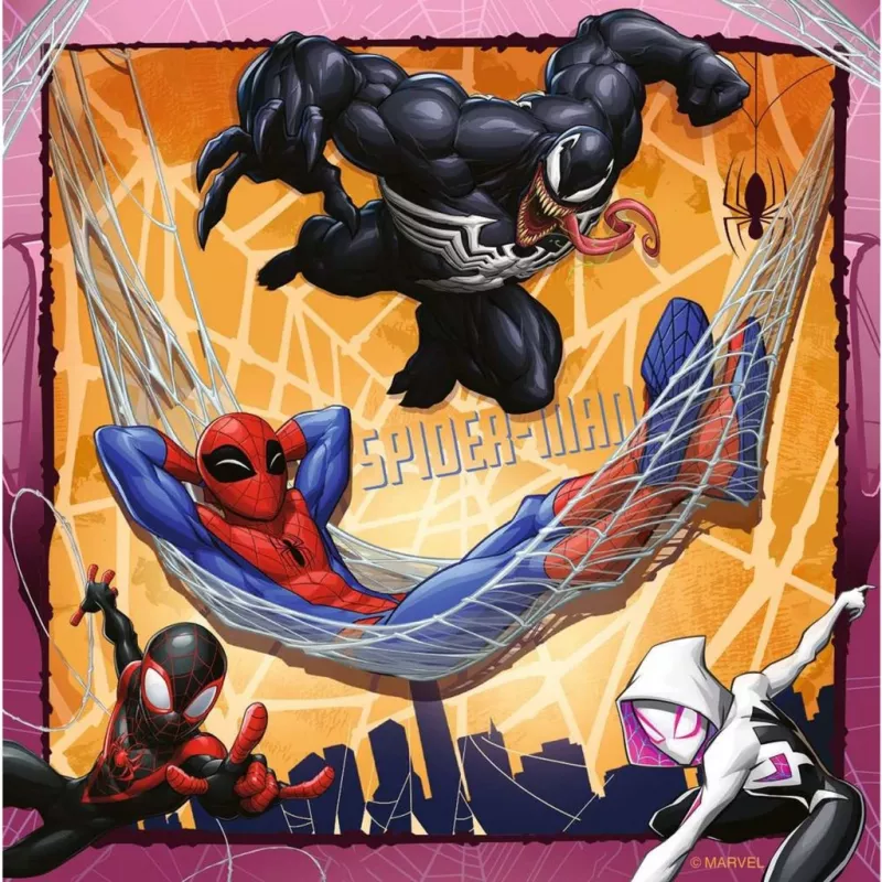 Puzzel 3x49 stukjes Spiderman