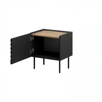 Nachtkastje Cama ONDA 50x40x54 cm zwart MDF/spaanplaat set van 2