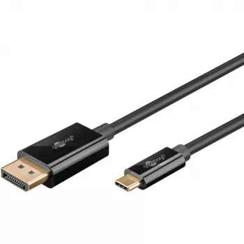 Goobay 75705 USB-C-naar-DisplayPort-kabel, 4K 60 Hz, 2 m, 21,6 Gbit/s, zwart