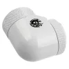 Adapter 90° G1/4 buitendraad naar 14 mm hardtube, draaibaar — BitsPower BP-DWE90RML14, wit