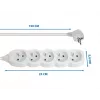 Stekkerdoos ESPERANZA ELK207W — 1,5 m kabel, 5 stopcontacten type E, binnen, 220–250 V