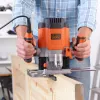 Router/trimmer Black & Decker KW1200EKA-QS — compacte bovenfrees met instelbare diepte-instellingen, ergonomisch ontwerp